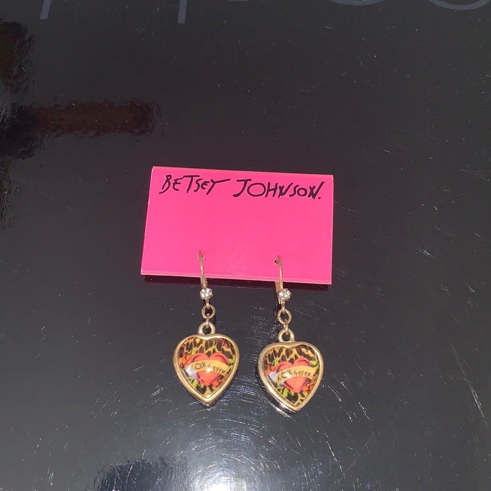 Betsey Johnson Heart Earrings